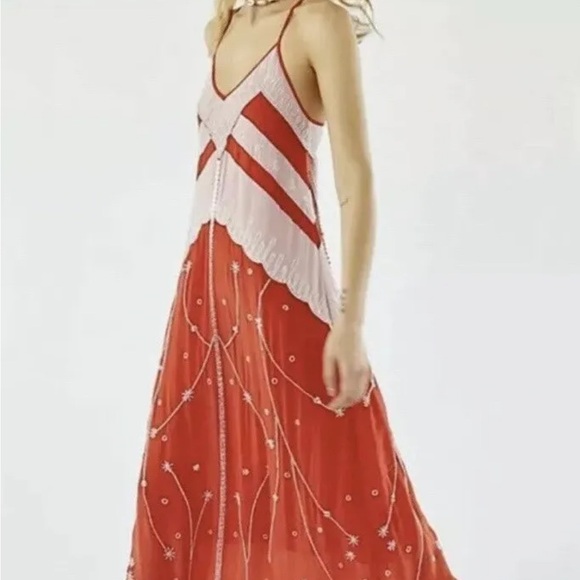 NWOT Free People VERO ALFIE Matisse Beaded Maxi Dress Size Medium Z191-14 - Picture 4 of 11